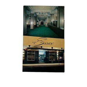 Vintage Postcard Hotel Essex Boston Massachusetts u Famous Lounge Bar Collectibl